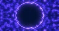 Abstract background of an energetic blue magic ring of glowing particles of energy