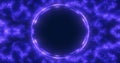 Abstract background of an energetic blue magic ring of glowing particles