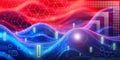Abstract background. Energy Wave Concept and Wireless Internet Connection Technology with Future Fast Innovation