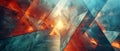 Abstract background, Enhancing depth, a translucent geometric world showcases layered triangular and hexagonal shapes, leaving