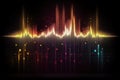 Abstract background with equalizer effect. Neon lights. Sound wave.