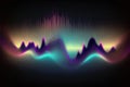 Abstract background with equalizer effect. Neon lights. Sound wave. Event flayer. Dance, house, techno party. Generative AI