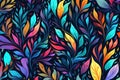 Abstract background with exotic tropical leaves. Bright fantastic beautiful natural pattern