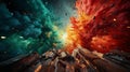 Abstract background explosion from the center