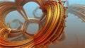 Abstract background, fantastic 3D gold structures Royalty Free Stock Photo