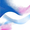 Abstract background with blue and pink halftone dots creating dynamic wavy patterns Royalty Free Stock Photo