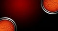 Abstract Red and Black Gradient Background with Textured Orange Circles and Silver Trim image Royalty Free Stock Photo