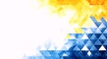 Abstract Geometric Background with Yellow and Blue Triangles Royalty Free Stock Photo