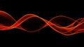 Abstract Fiery Orange Red Wave Motion Design Element Glowing on Black Background for Energy and Data Visualization Concepts Royalty Free Stock Photo
