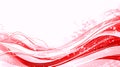 Dynamic Red and White Abstract Waves with Digital Grid Overlay Royalty Free Stock Photo