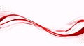 Dynamic Red and White Abstract Waves with Gradient and Dots Royalty Free Stock Photo