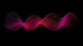 Dynamic Digital Waveform with Pink and Magenta Gradient Lines on Black Background, Abstract Flowing Sound Visualization Concept Royalty Free Stock Photo