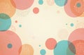 Abstract background features overlapping pastel colored circles, dots. Geometric shapes in soft peach, blue, orange tones create Royalty Free Stock Photo