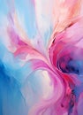 Vibrant Fluid Forms Against a Pink and Blue Swirl Background