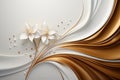 Abstract background features a white and gold satin fabric background Royalty Free Stock Photo