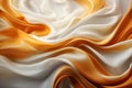 Abstract background features a white and gold satin fabric background Royalty Free Stock Photo