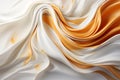 Abstract background features a white and gold satin fabric background Royalty Free Stock Photo