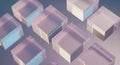 Abstract Geometric Cubes with Pastel Reflections Royalty Free Stock Photo