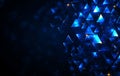 Abstract background featuring blue triangles with dark backdrop, creating dynamic and modern visual effect. design evokes sense of Royalty Free Stock Photo