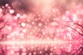 Blurry Pink Bokeh Lights Background