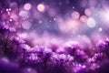 Blurry Purple Bokeh Lights with Flowers Background