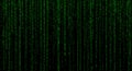 Digital Rain: Green Binary Code Matrix Background Royalty Free Stock Photo