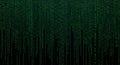 Green digital code rain on dark background, data stream, abstract technology concept Royalty Free Stock Photo