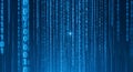 Abstract blue digital data stream binary code background Royalty Free Stock Photo