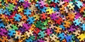 Abstract Background Featuring a Colorful Array of Unsolved Puzzles Creating a Captivating Visual Puzzle Generative AI Royalty Free Stock Photo