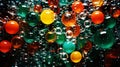 Abstract Background featuring colorful bubbles in water