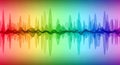 Abstract Sound Waveform Rainbow Gradient Background, Audio Spectrum Royalty Free Stock Photo