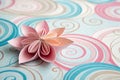 Abstract Background with Paper Flower in 3D Royalty Free Stock Photo
