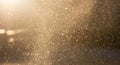 Golden Dust Particles with Light Rays Royalty Free Stock Photo