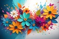 Abstract Background Focus on a Single Blooming Flower - Silhouette Blending into Swirls of Vibrance