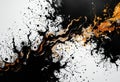 Scribbled Inferno Aerial Abstract Flamescape in Ink Splatter Style Black and White Royalty Free Stock Photo