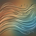 Abstract background featuring flowing, curved, and intertwined lines in a gradient of warm brown to Royalty Free Stock Photo