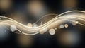 Abstract background with golden glowing lines and bokeh effects on a dark gradient Royalty Free Stock Photo