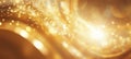 Golden Waves Abstract Glowing Background