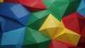 An abstract background featuring a mosaic of colorful geometric pyramids and polygons with sharp angles Royalty Free Stock Photo