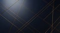 Abstract Geometric Pattern of Thin Gold Lines on a Dark Blue Textured Surface image photo Royalty Free Stock Photo