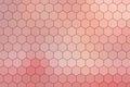 Pink hexagon tile background with soft pastel gradient honeycomb pattern Royalty Free Stock Photo