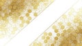 Golden Hexagonal Pattern Background with White Diagonal Stripe Royalty Free Stock Photo