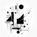 Abstract Geometric Design: Graphic Black And White With Suprematism Influence Royalty Free Stock Photo