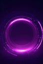 Abstract background featuring a vibrant glowing pink neon circular pattern Royalty Free Stock Photo