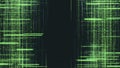 Abstract Green Digital Lines on Black Background Representing Data Flow and Technology Royalty Free Stock Photo