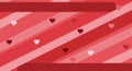 Abstract Red Hearts and Stripes Pattern for Valentine\'s Day Royalty Free Stock Photo