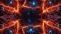 abstract background with fire A cosmic dance of forces, where the fire and ice plasma are partners. The fire plasma is lightning