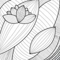 Abstract background with flower, black and white Royalty Free Stock Photo