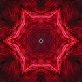 abstract background of flower pattern of kaleidoscope. red black background fractal mandala. kaleidoscopic arabesque Royalty Free Stock Photo