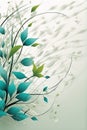 abstract background with flowers and leavesabstract background with flowers and leaves3 d